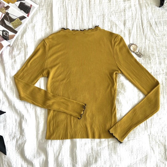 Zara Tops Zara Ribbed Mustard Long Sleeve Poshmark